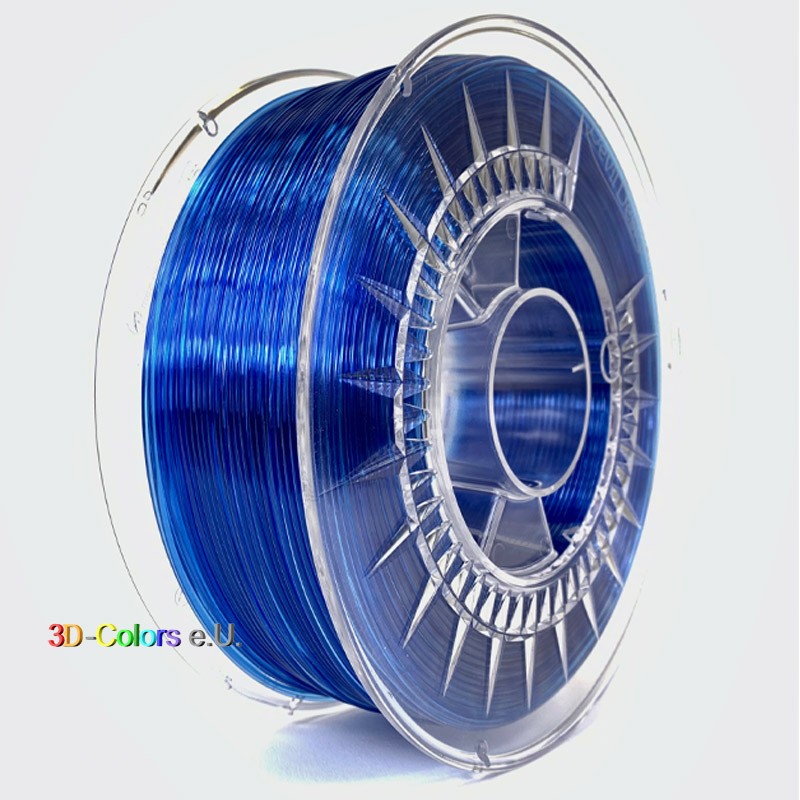 Devil Design PETG Filament super blau transparent, 1 kg, 1,75 mm