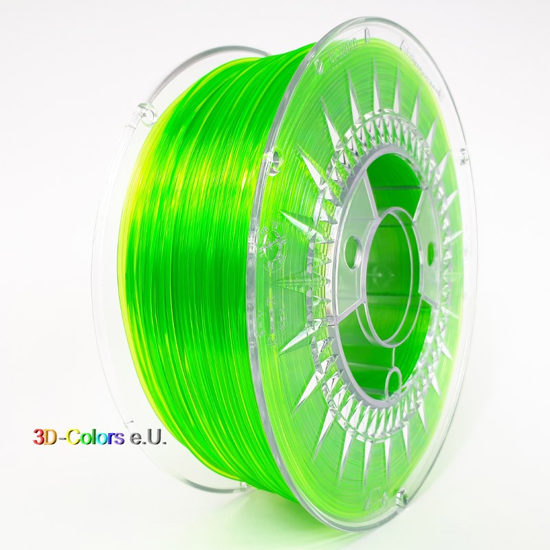 Devil Design PETG Filament hellgrün transparent, 1 kg, 1,75 mm