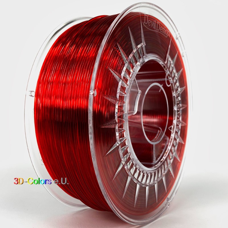 Devil Design PMMA Filament rubinrot transparent, 1 kg, 1,75 mm