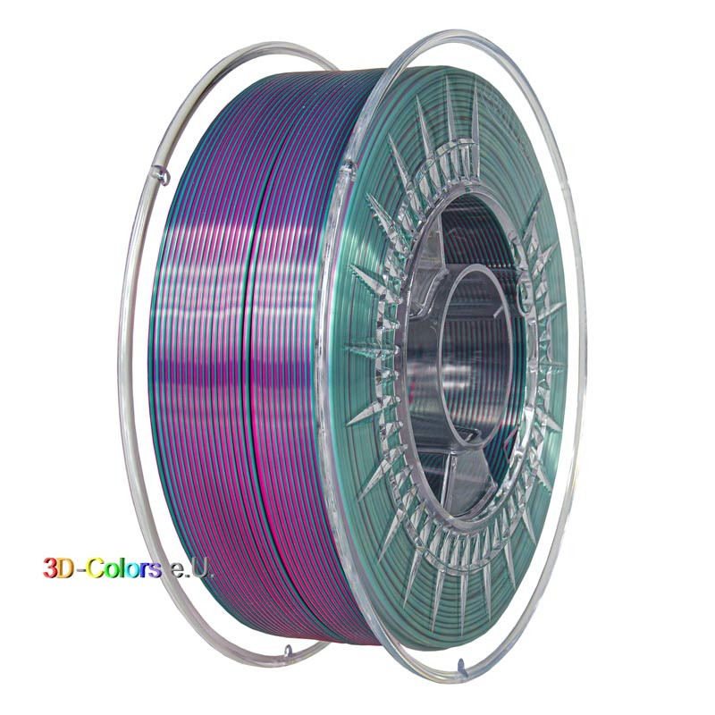 Devil Design SILK DUAL Filament Pink Pearl / Cold Green, 1 kg, 1,75 mm