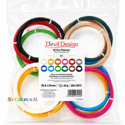 3D Pen Filament MIX - Devil Design - PLA 1,75 mm, 12 x 25 g, 300 g Set